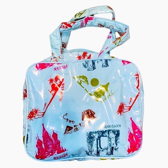 Blue Multicolor All Around The World Mini Handbag - Picture 1 of 4